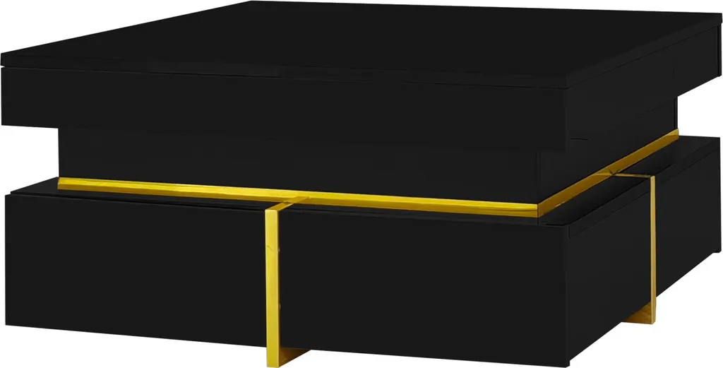 Table basse Fortuna Lai noire : rangez votre salon avec style et éclat