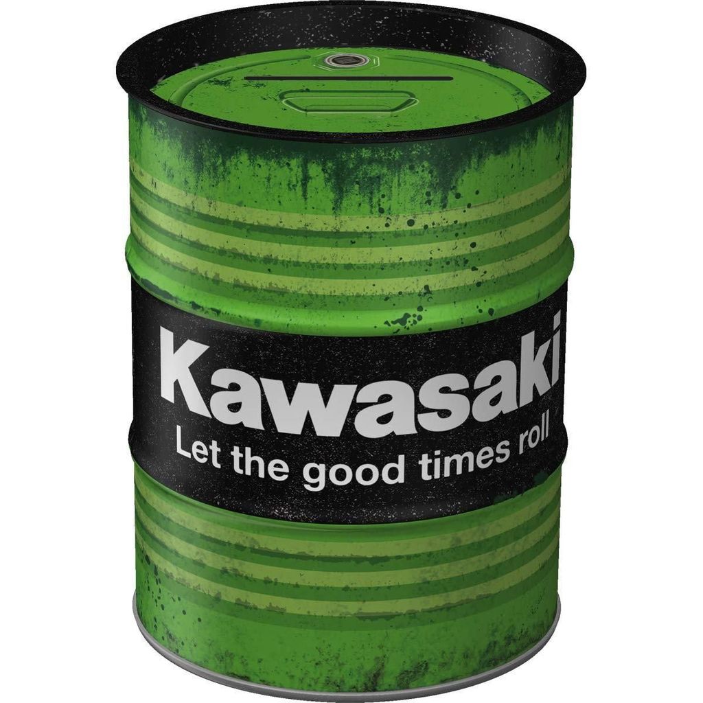 Nostalgic-Art - Ölfass Spardose - Kawasaki Let the good times