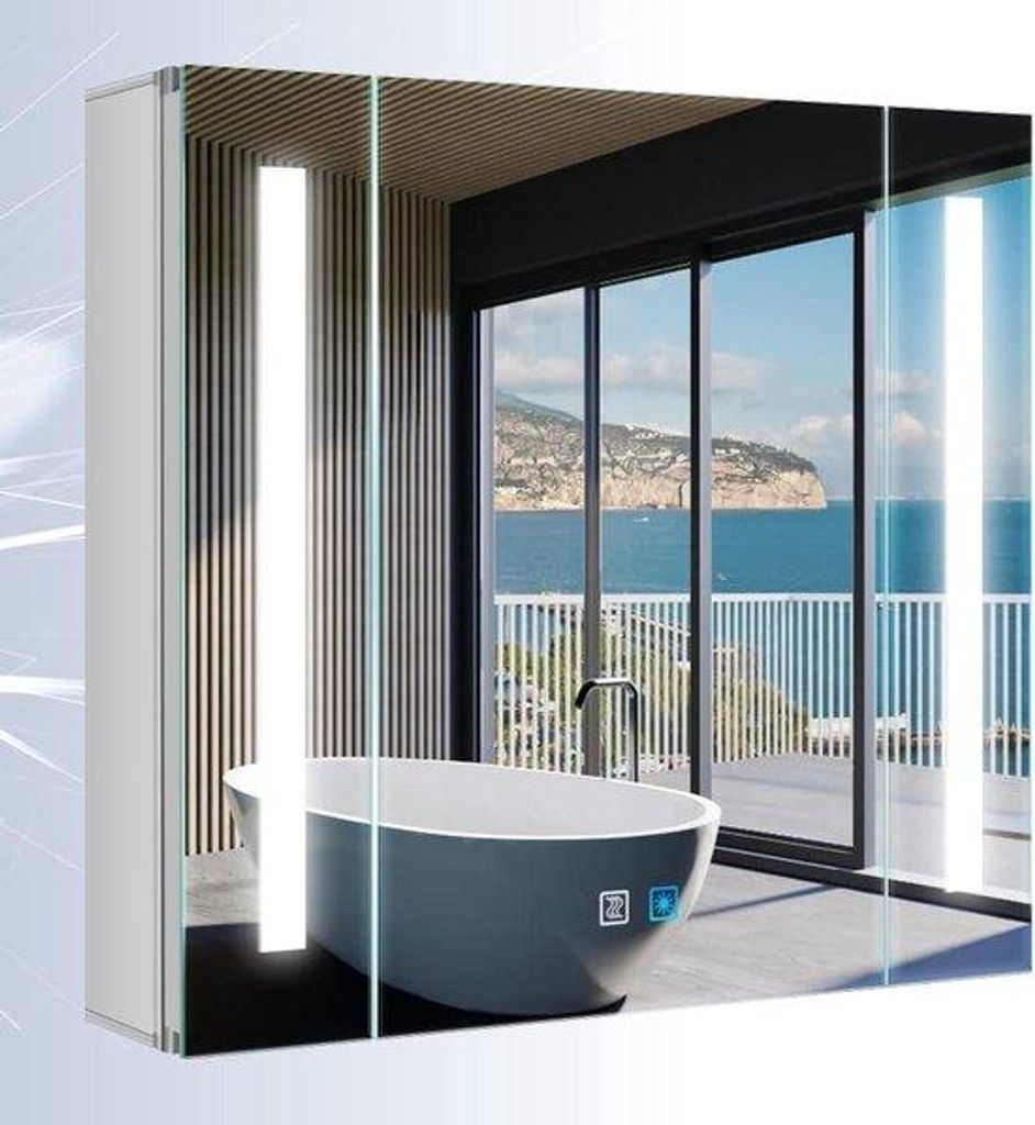 LED-Badkamerspiegel mit Dimmungsfunktion - Touch-Schalter - LED-Beleuchtung - 600x650mm - Wandmontage