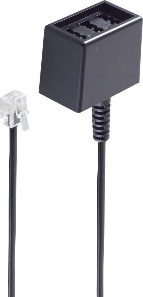 Cordon téléphonique court 15cm Noir shiverpeaks pour Box et Modem ADSL
