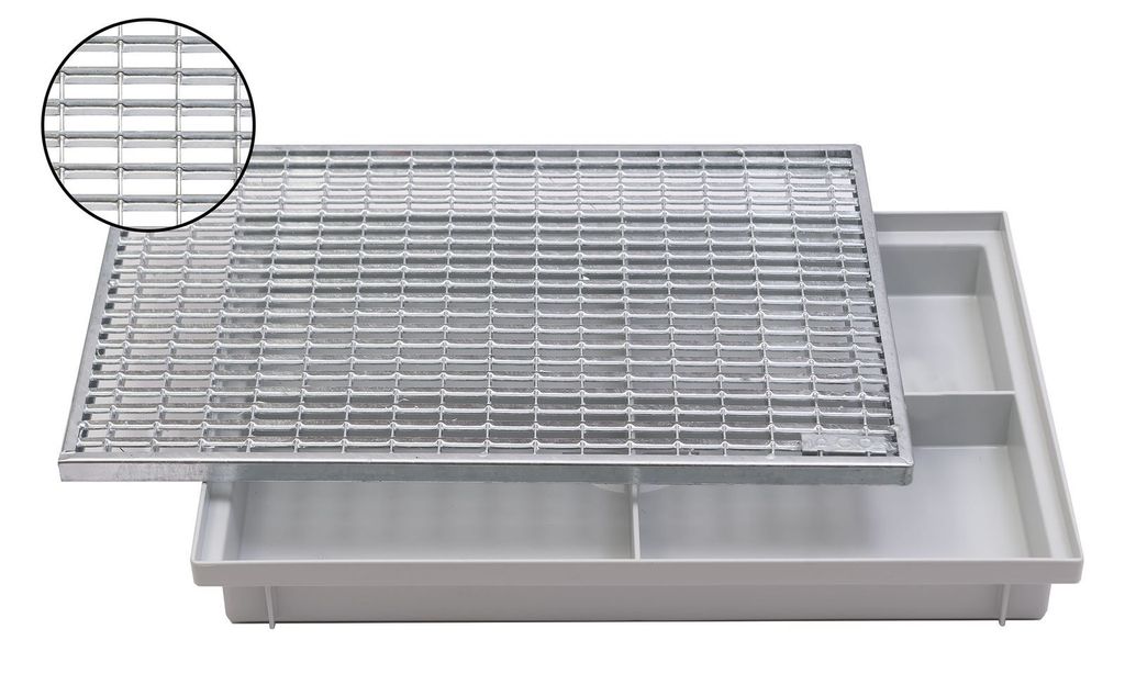 ACO 60x40cm Schuhabstreifer V-Stab Maschenrost mit Bodenwanne Vario Light Abtreter Fußmatte
