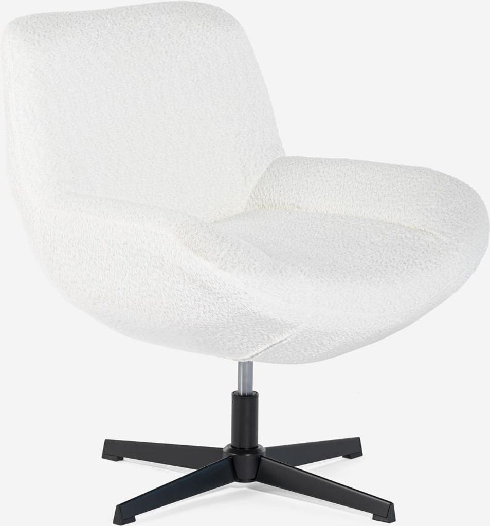 Fauteuil pivotant élégant en tissu bouclé pour le salon Image du produit 