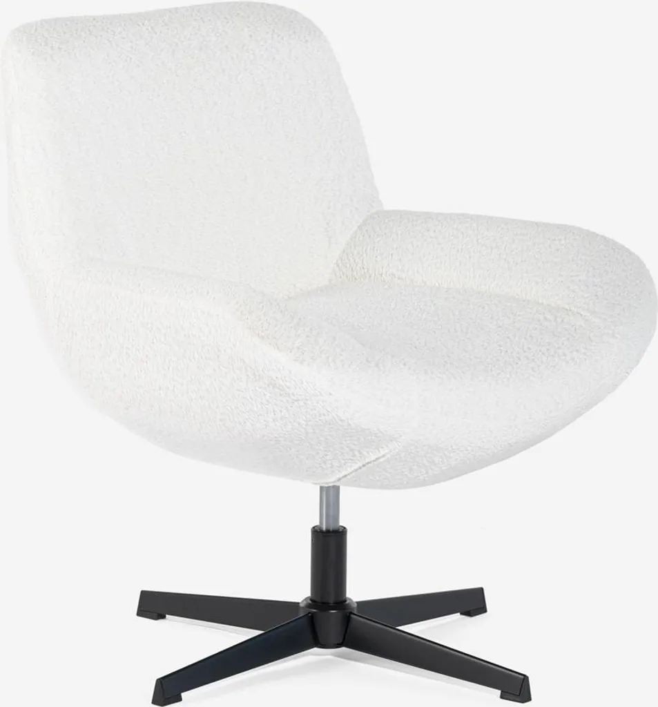 Fauteuil pivotant bouclé blanc Argile, alliez enfin design et confort