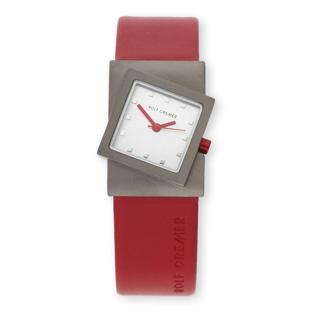 Rolf Cremer Uhr Turn 492059 Lederband, Titan, rot