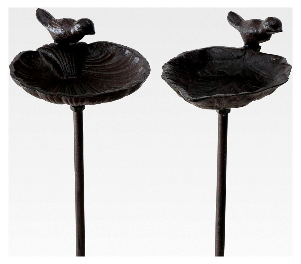 Vogeltränke Karla, 1 Stück, 2-fach sortiert, 20 cm x 14 cm x 98 cm, rostbeständig, für den Außenbereich, Vogelfütterung, Gartenstab