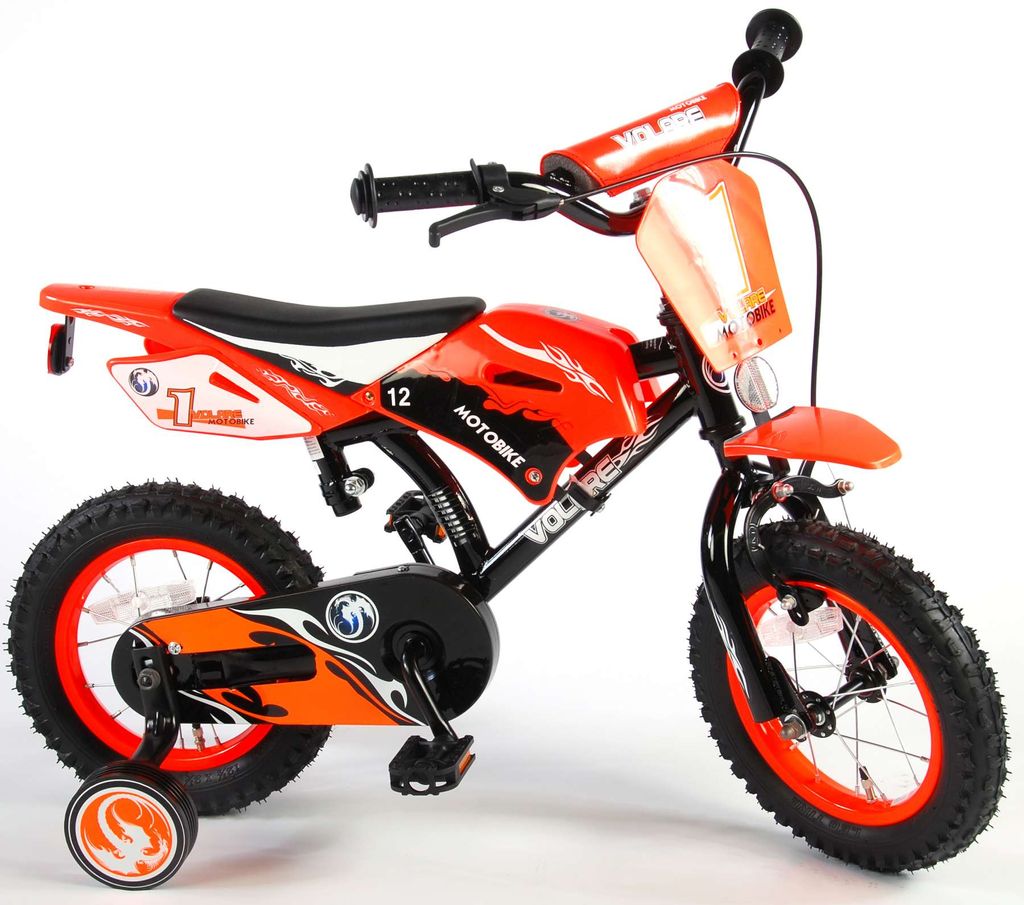 Kinderfahrrad Motobike 16 Zoll Orange Dragon Rücktrittbremse Fahrrad Motorrad 