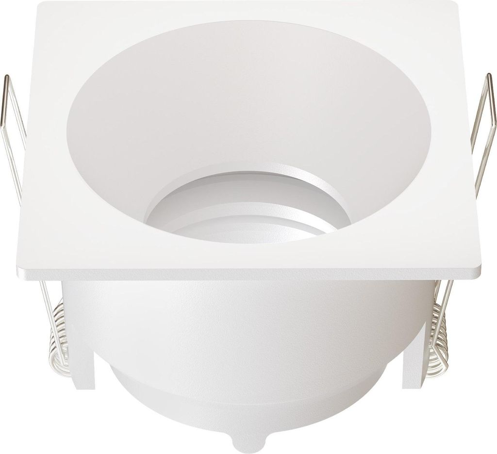 Ledvion - Einbaustrahler led Spot weißes Quadrat, 81 x 81 mm, dimmbar, neigbar, trimlos, GU10 -Anpassung, Aluminium, IP20, moderner Deckenplatz