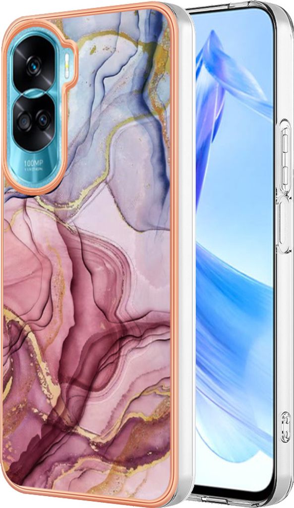 Hülle für Honor 90 Lite 5G Muster TPU Silikon Stoßdämpfer Bumper Schutzhülle Rot