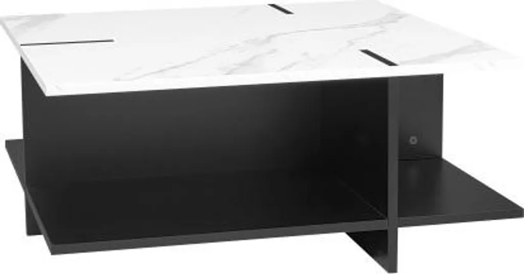 Table Basse Compacte Anti-Désordre avec Étagères pour Petit Salon - 4