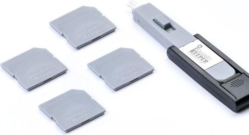 ESSENTIAL SD Port Lock (SD04) + Lock Key Mini (U04) (Farbcode Grau, 4 Stück + 1 Schlüssel)