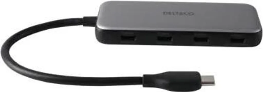 Deltaco USBC-HUB204 hub di interfaccia USB Type-C 5000 Mbit/s grigio (USBC-HUB204)