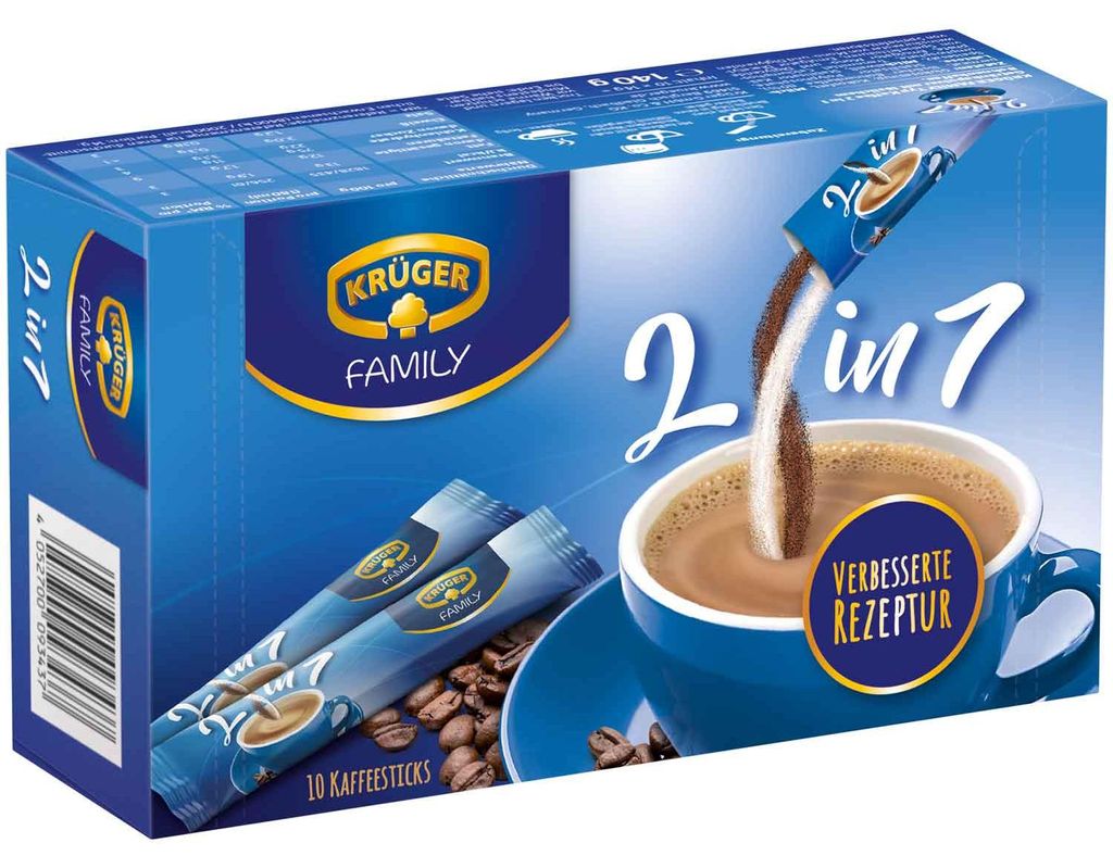 Krüger Family 2 in 1 Kaffesticks 10er Produktbild 