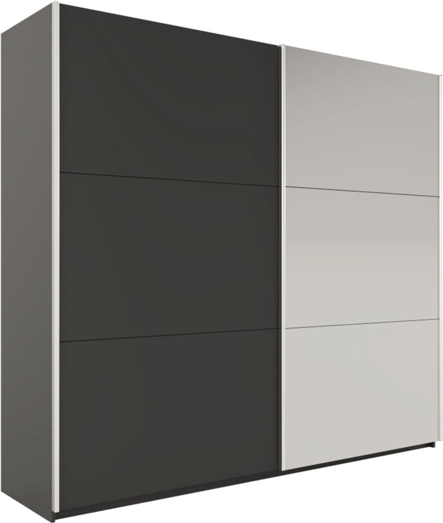 Schwebetürenschrank Vago 225, 2 Türen Kleiderschrank mit 1 Spiegel, Moderne Garderobe, Schrank in Größe: 225 x 215 x 65 cm