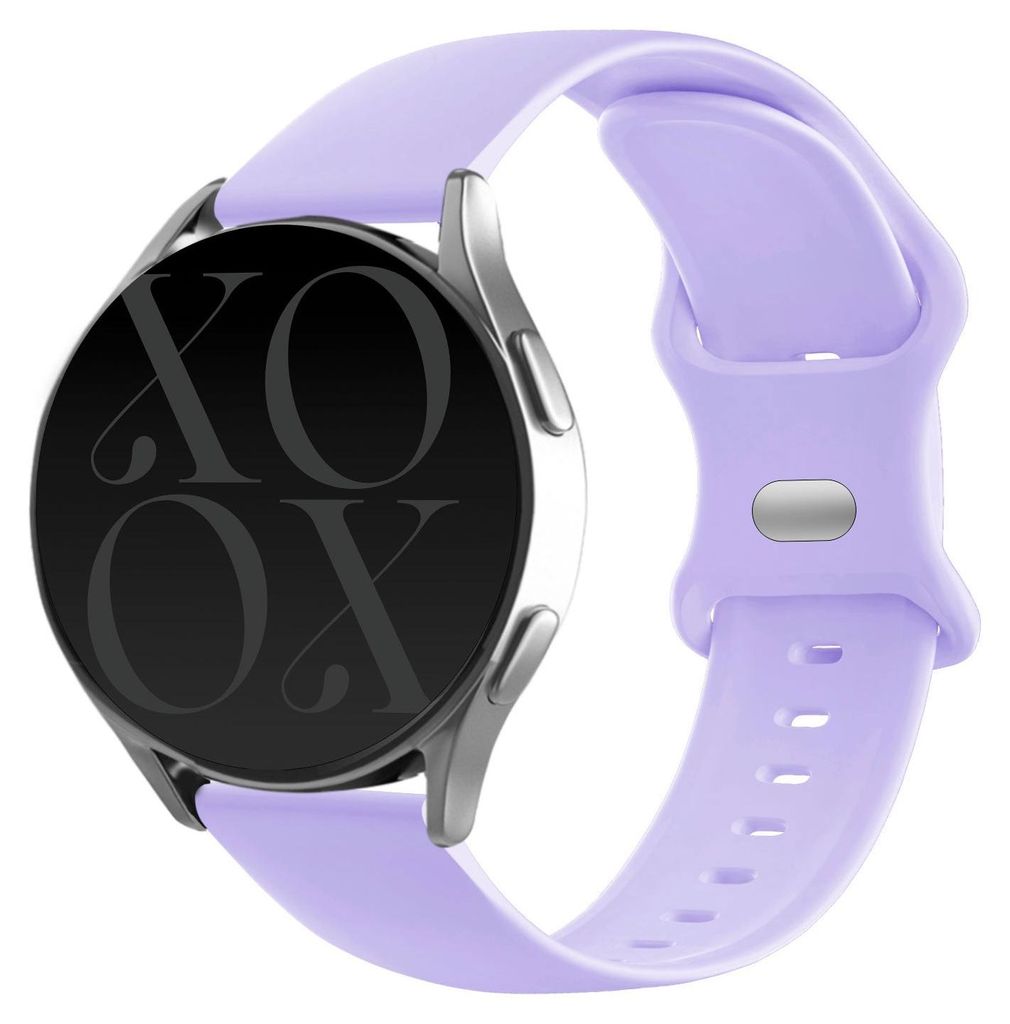 Hautfreundliches Silikonarmband für Smartwatch, lila, 20 mm, mit Druckverschluss