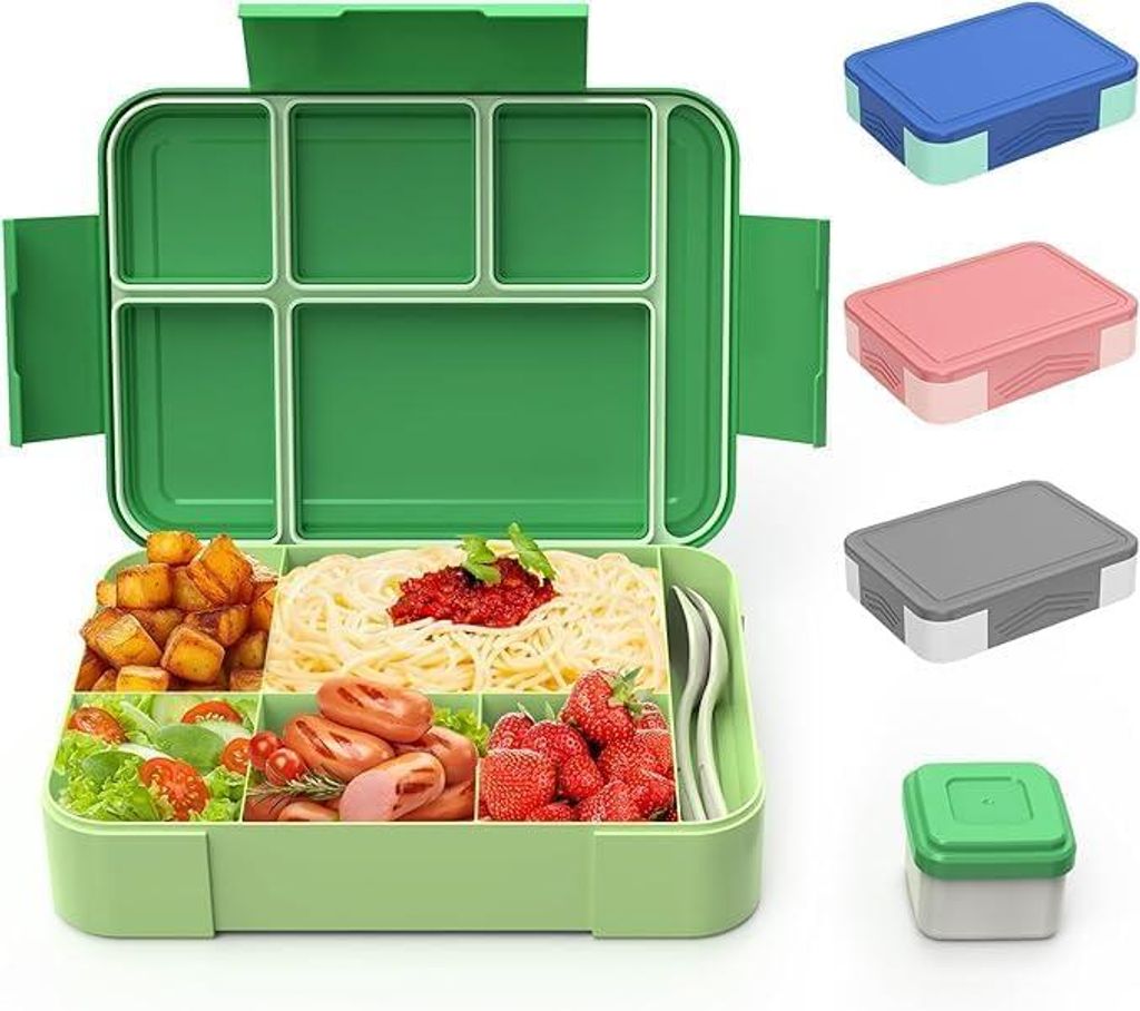 Lunchbox Kinder 1330ml, 6 Fächer Bento Box, auslaufsicher, Produktbild 