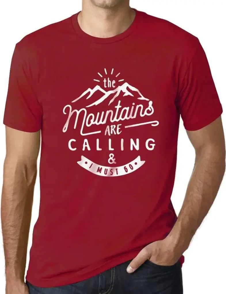 Herren Grafik T-Shirt Die Berge rufen und ich muss wandern gehen – The Mountains Are Calling And I Must Go Hiking – Öko-Verantwortlich Vintage