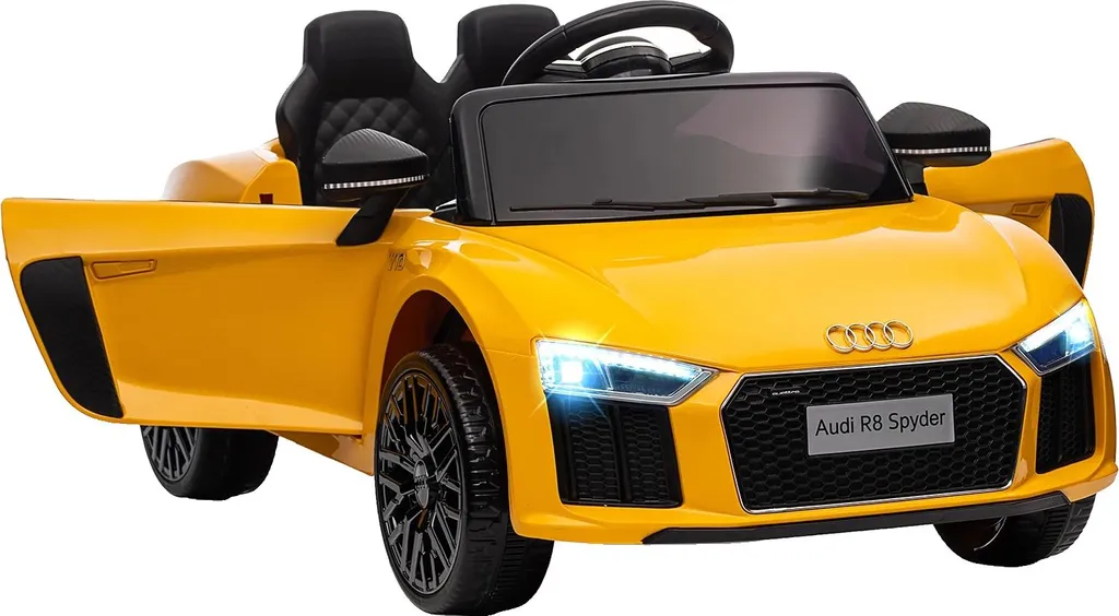 Jouet voiture électrique police jaune pour extérieur avec sons et feux