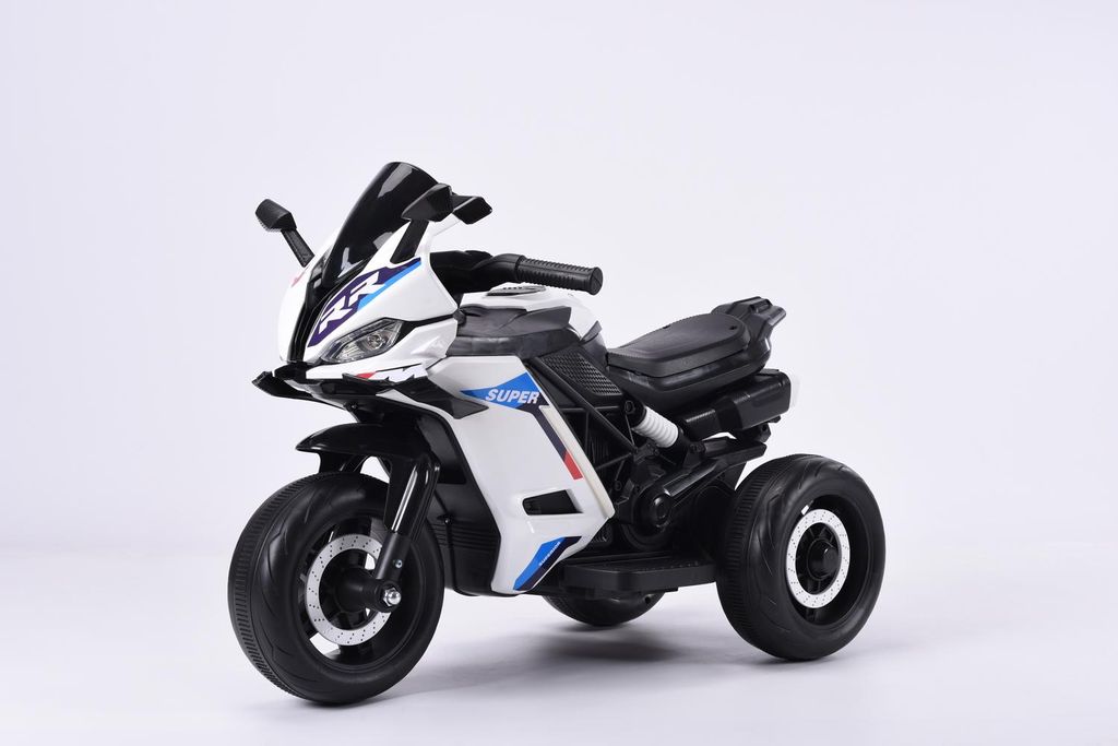 BoGi Elektro-Kindermotorrad 3-Rad, Licht & Stützräder, 6V – in Rot, Schwarz oder Weiß