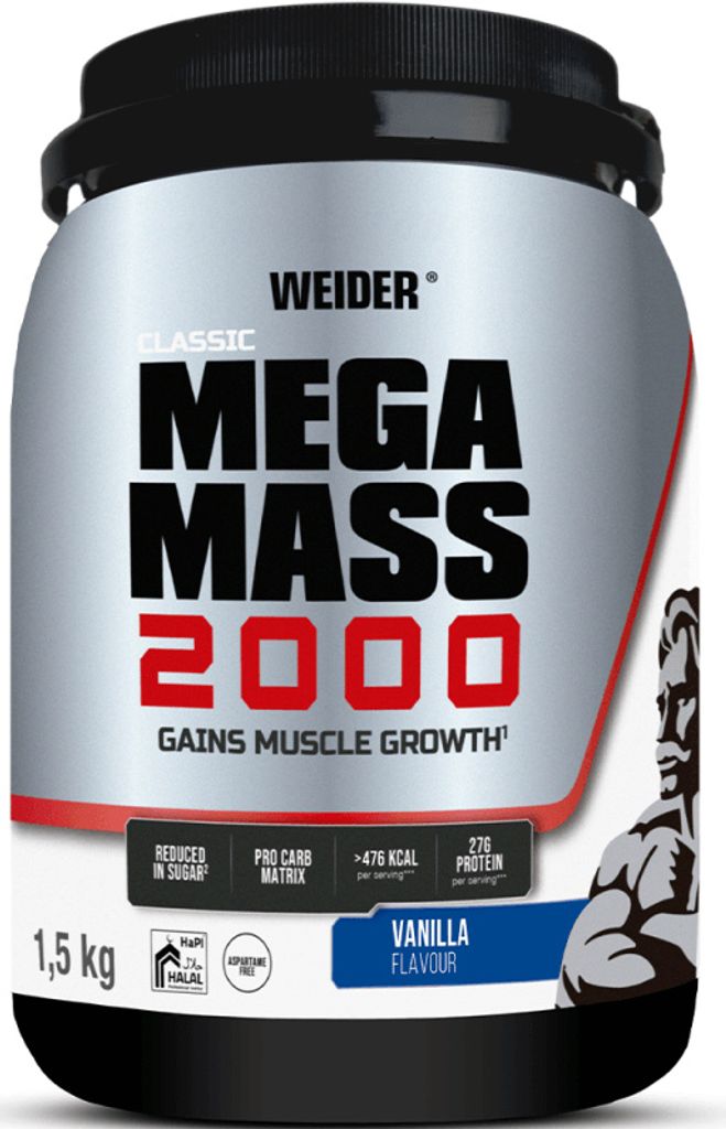 Weider Mega Mass 2000 (1500g) Vanilla - Gewichtszunahme - Ohne Kreatin