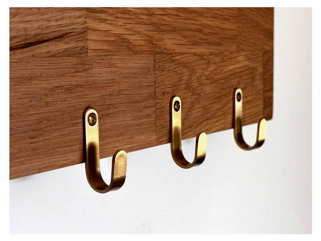 5 Stück kleine goldene Haken 40*18*8mm zum Schrauben aus Messing für Wandmontage
