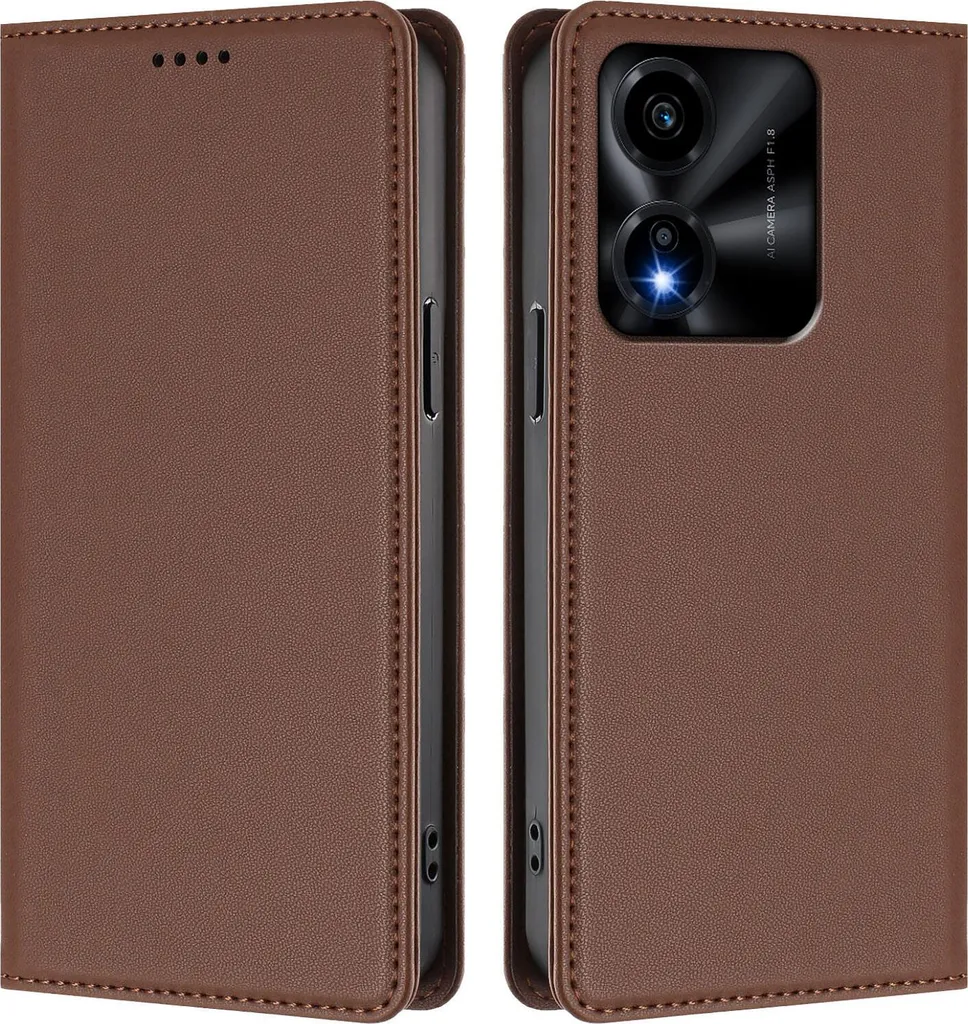 Proteggi il tuo Honor X5c / Plus | Custodia Flip Cuoio Marrone