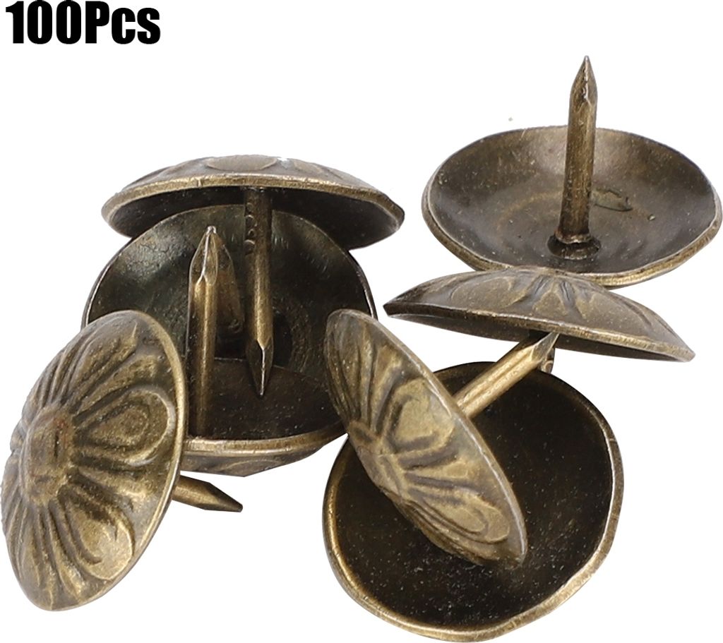 Ziernägel, 100 Stück, 16x13mm, Chrysanthemen-Muster, Vintage, für Polstermöbel, Dekoration, DIY