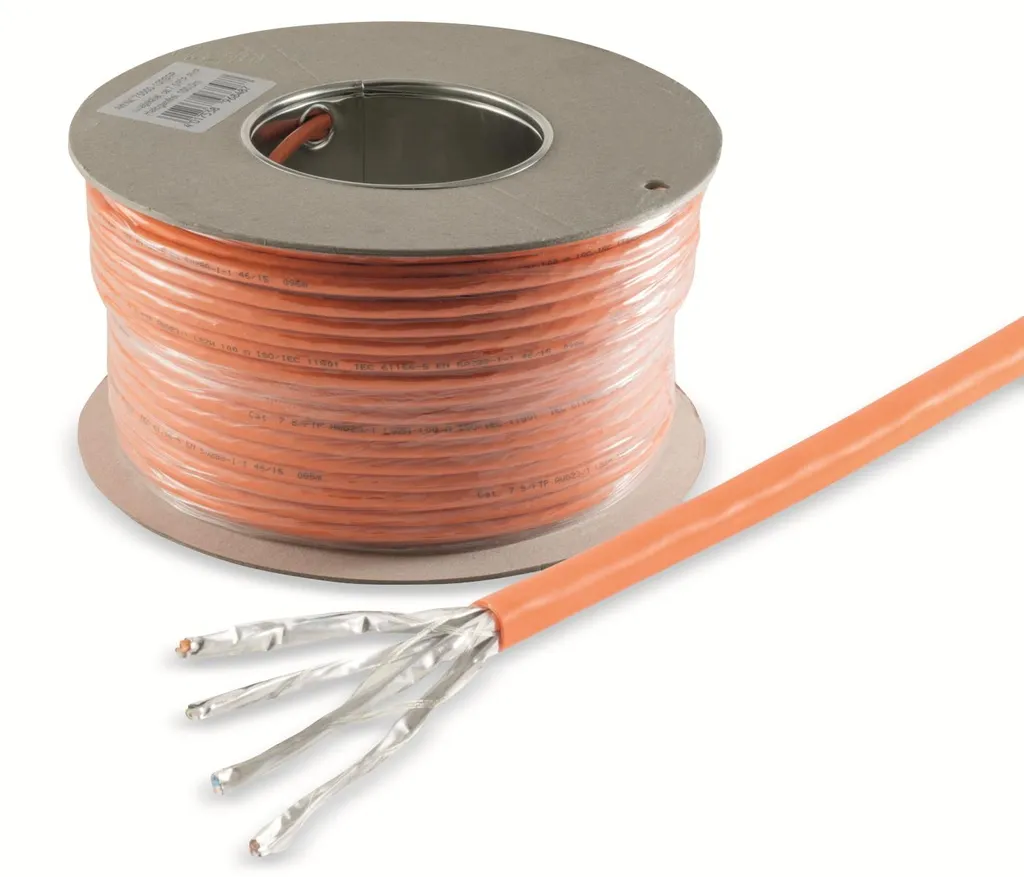 Câble de pose SMART-MULTIMEDIA CAT.7 BasicPro - Bobine 100m Orange