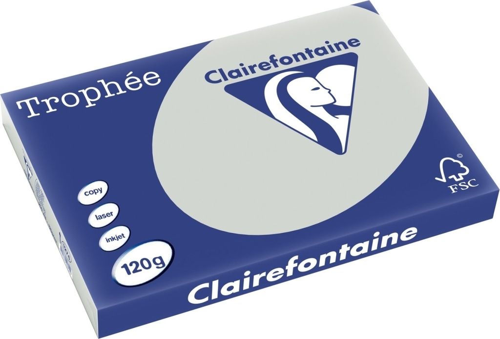 Kopierpapier Trophee A3 120g/qm VE=5x250 Blatt stahlgrau