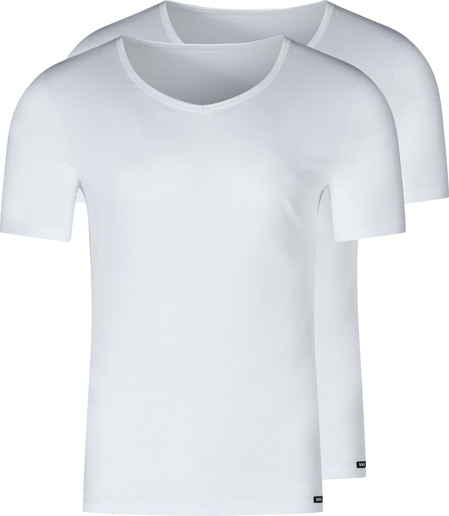 Skiny 2er Pack Unterhemd / Shirt Kurzarm Unterhemd / Shirt Kurzarm V-Ausschnitt für coole Styles, Körpernaher Passform, Strapazierfähig, pflegel...