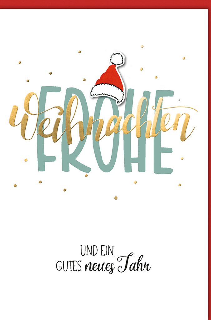 Weihnachten - Karte mit Umschlag - Frohe Weihnachten Nikolausmütze