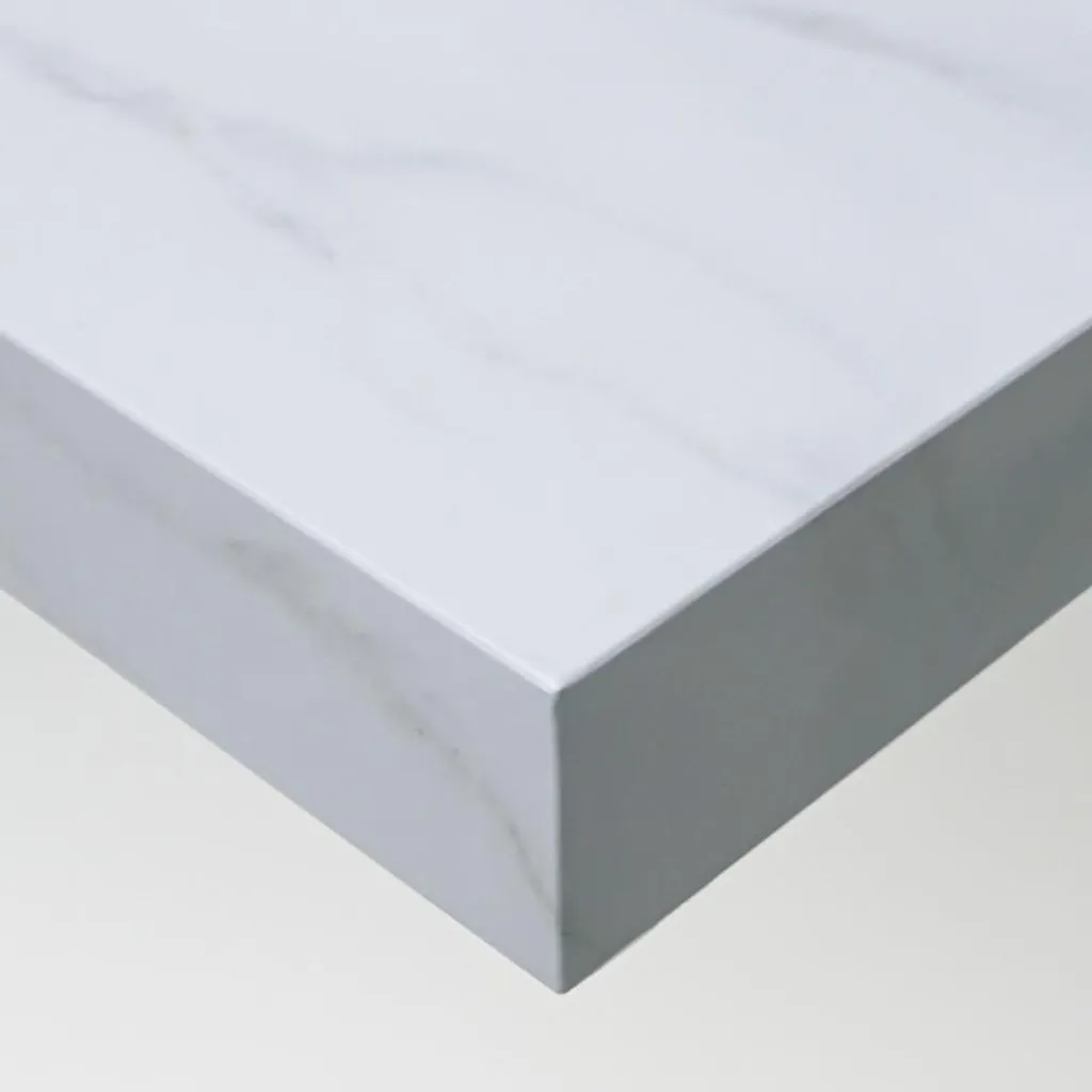 Papier peint adhésif marbre blanc mat pour meuble et cuisine - 122x250cm