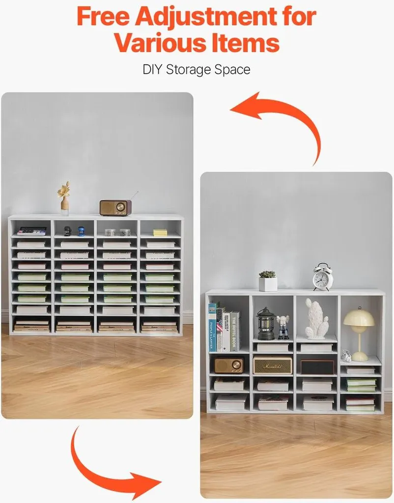 Organiseur de bureau 36 compartiments en bois blanc modulable XL - 5