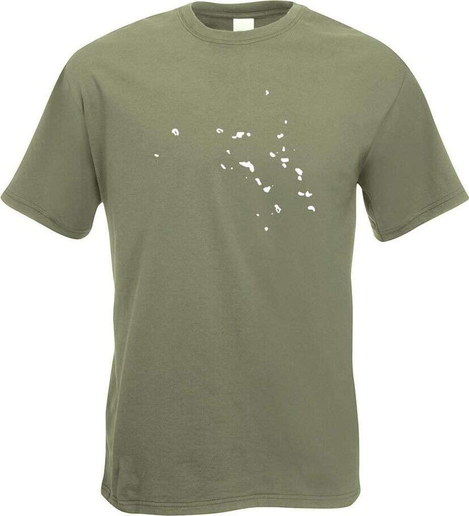 Kiwistar - T-Shirt - Olive - Marshallinseln Umriss Kontur Herren Funshirt Bedruckt Design Sprüche Spruch Motive - mit Motiv Bedruckt - Funshirt De...