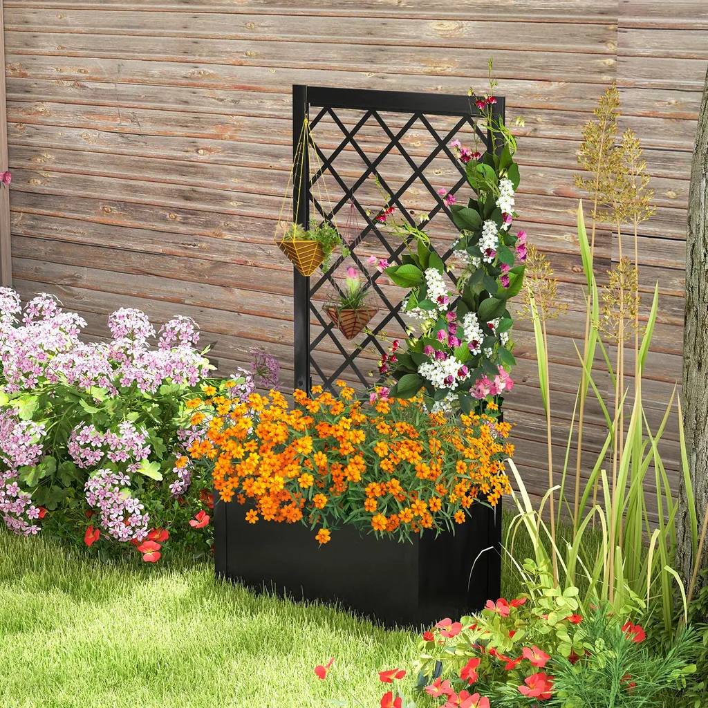 Jardinière avec treillis pour plantes grimpantes : solution brise-vue - 6