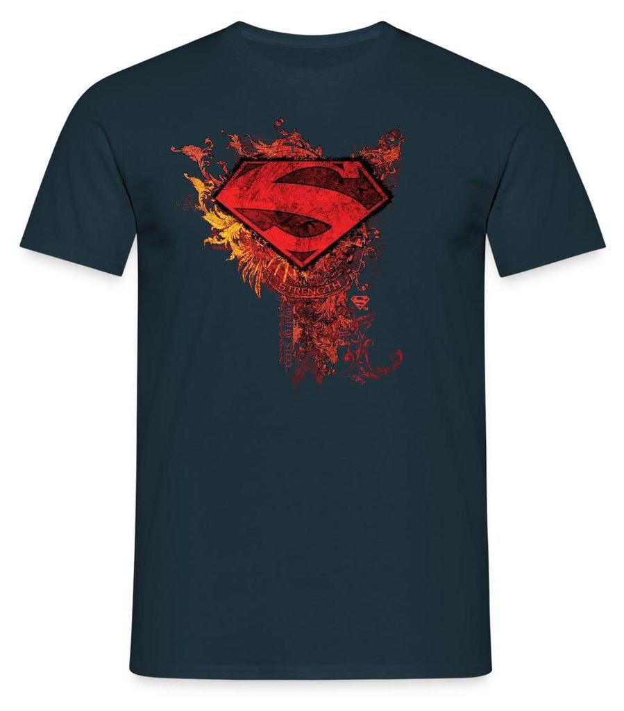 Spreadshirt DC Comics Superman Logo Strength Männer T-Shirt, XL, Navy