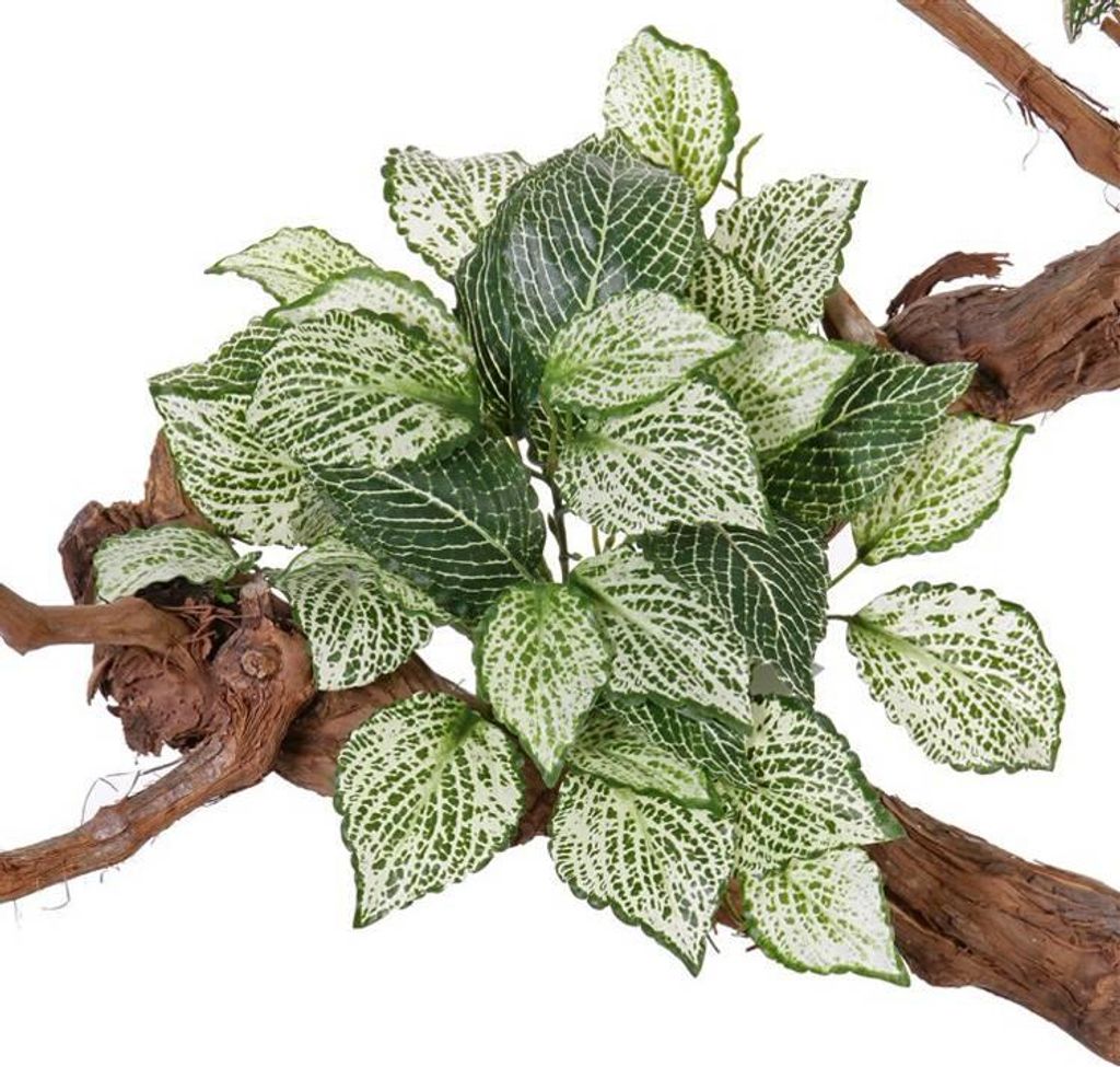 artplants.de Kunstpflanze Mosaikpflanze MOLARA auf Steckstab, grün-weiß, 25cm - Deko Pflanze