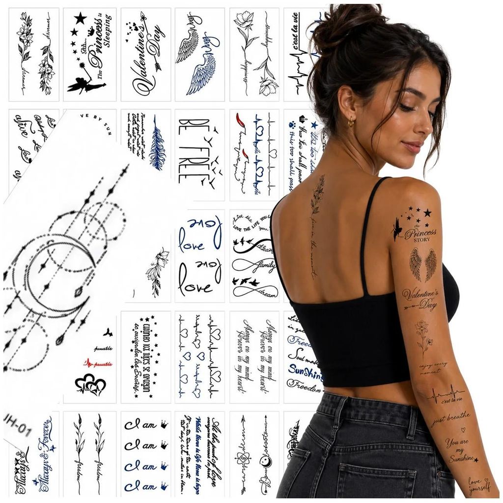 Tatouages bohèmes, lavables, noirs, temporaires, 30 Image du produit 