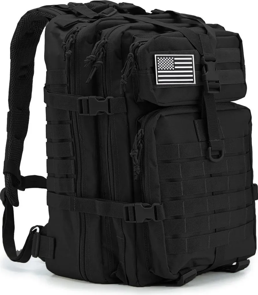 Sac à dos tactique grande capacité avec système MOLLE coloris noir