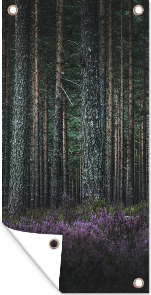 MuchoWow 40x80 cm Outdoor-Poster Gartendeko Sichtschutz Garten Poster für den Garten Lavendel im Wald