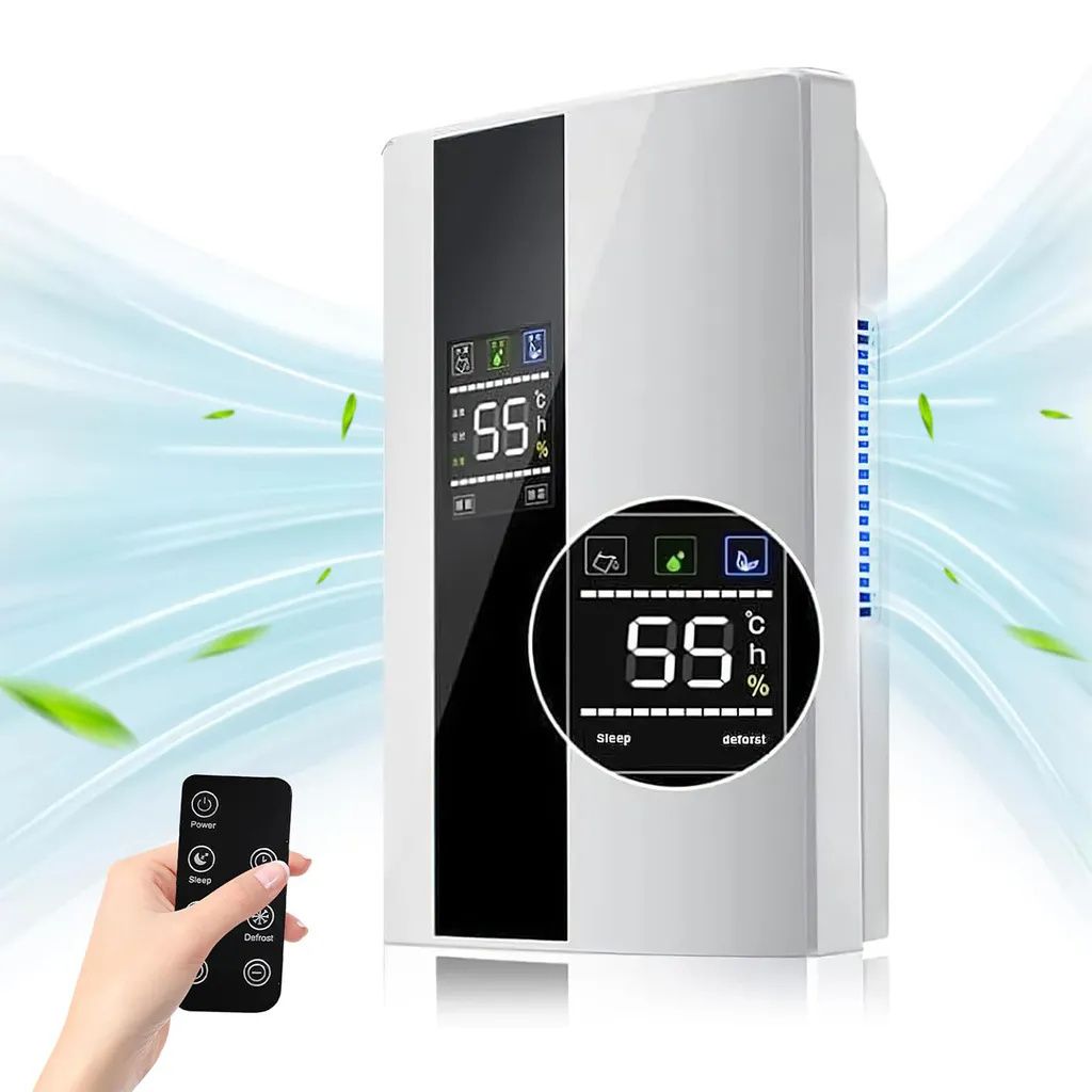 Luftentfeuchter, 2.2L, elektrischer Luftentfeuchter, geräuscharm, elektrischer Luftentfeuchter 30 m2/24 Stunden, Sleep Timer/LED/Auto