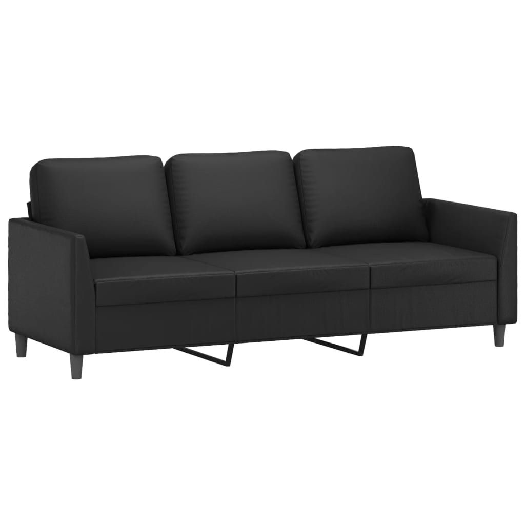 vidaXL 3-Sitzer-Sofa Schwarz 180 cm Kunstleder Produktbild 