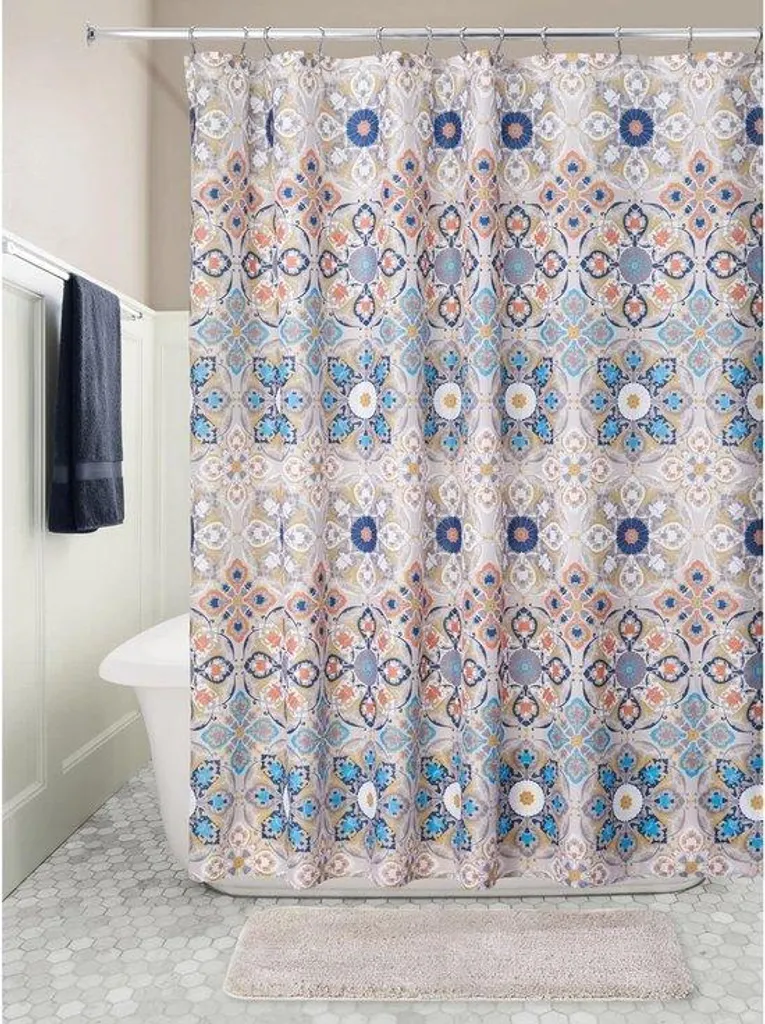 Rideau de douche marron anti-moisissure fini les sols mouillés 180x200cm
