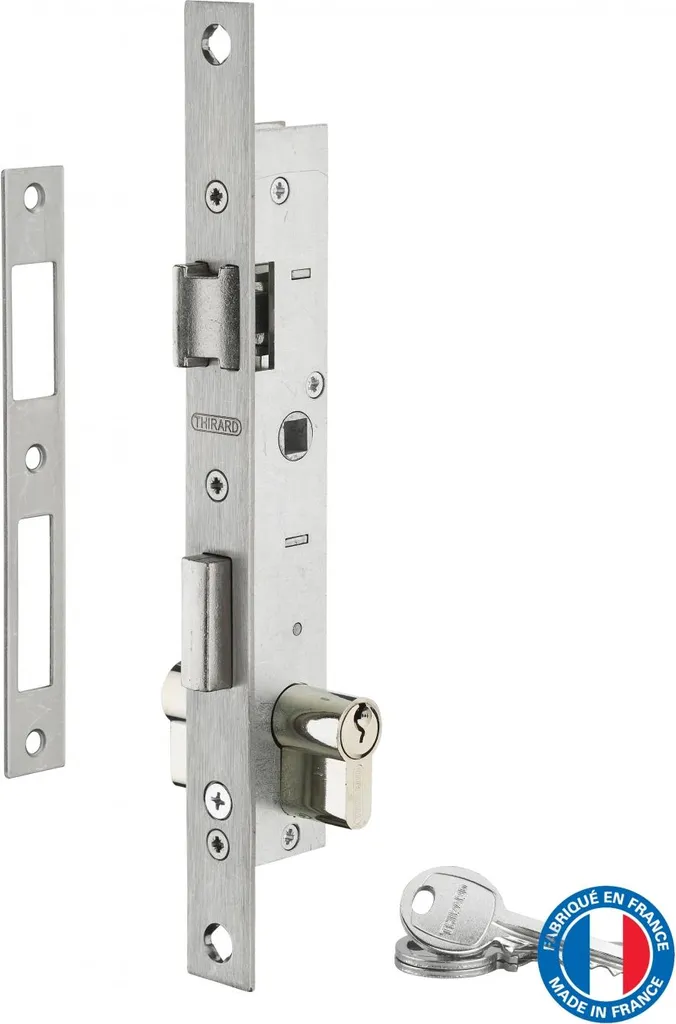 Serrure Thirard pour menuiserie fine axe 16.5mm zinguée bouts carrés