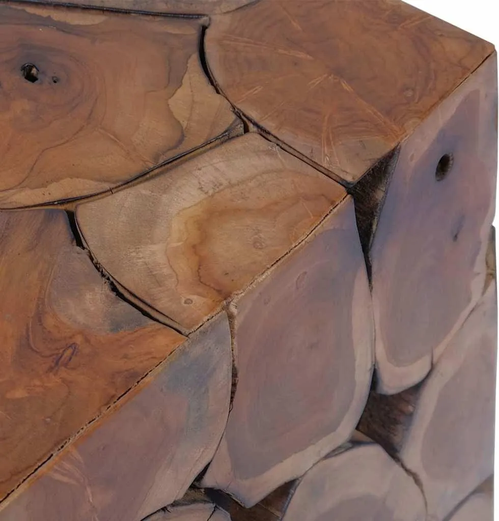 Sgabello in Legno Teak per Esterni | Massiccio e Resistente Intemperie - 5