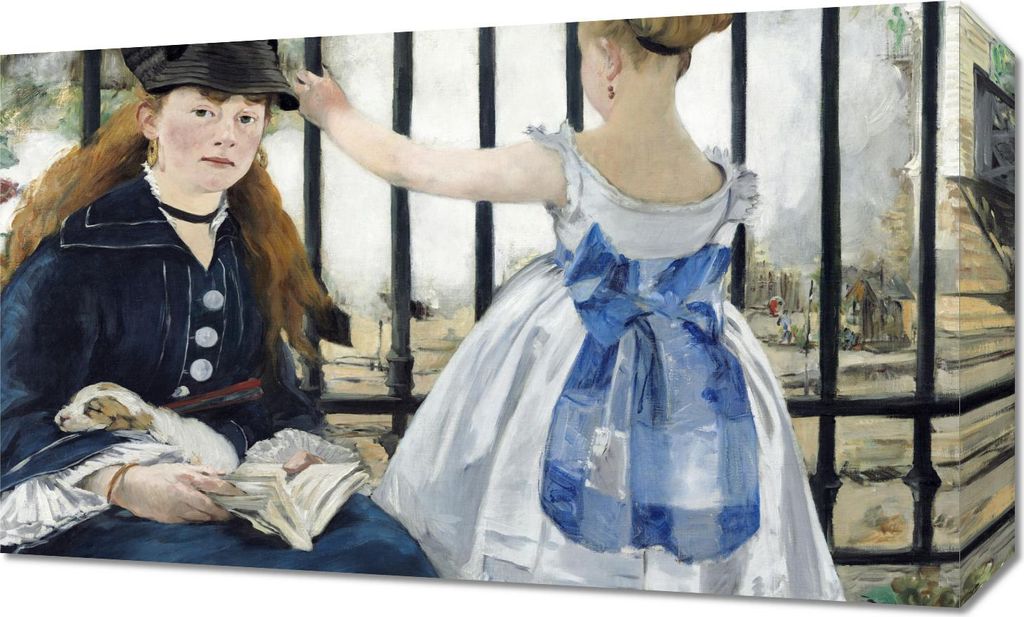 Bild 50x30cm Die Eisenbahn, Edouard Manet Vintage für das Wohnzimmer