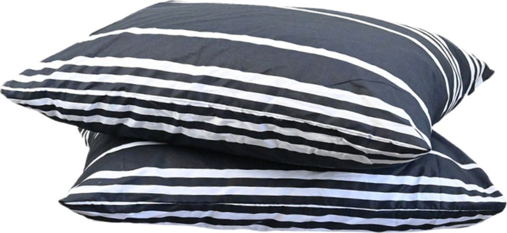 HappyBed Schwarze Linien | 60x70 – Kissenbezug-Set 2-teilig – 100 % Baumwolle