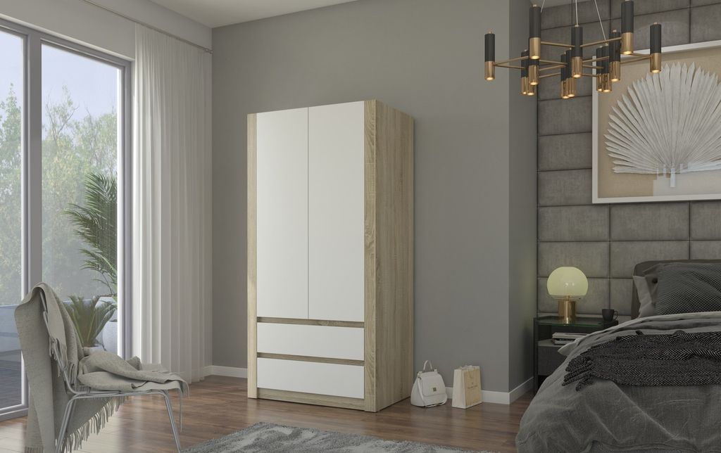 Framire Moderní šatní skříň B-20 béžová/bílá Obrázek produktu 2