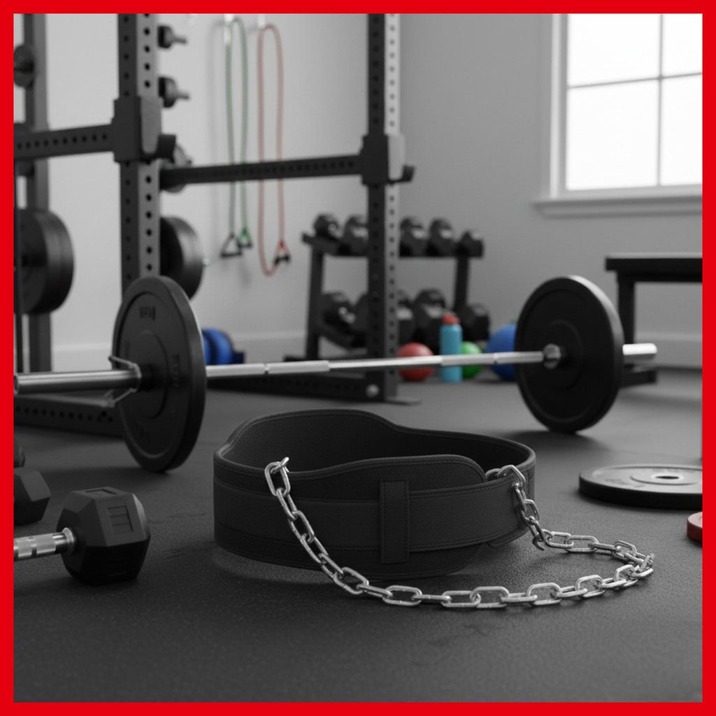 PeakPower Dip-Gürtel, Dip-Gürtel für Sport, Dips, Krafttraining, mit Stahlkette und Karabiner, für Dips & Klimmzügen, a einfacher Schnellversc...