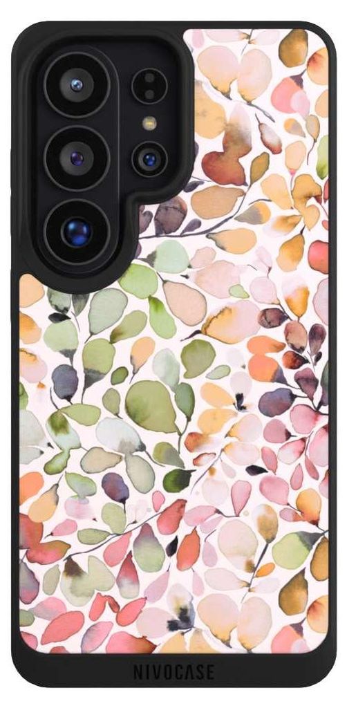 NIVOCASE Handyhülle für Samsung Galaxy S26 Ultra Hülle NIVOpure Case Schwarz Muster Pattern Eukalyptus