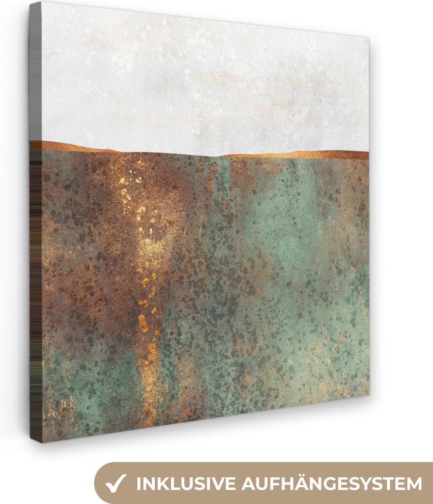 MuchoWow - Leinwandbilder - Abstrakt - Luxus - Gold, Wandbild, Wanddeko Bilder Wohnzimmer, 50x50 cm